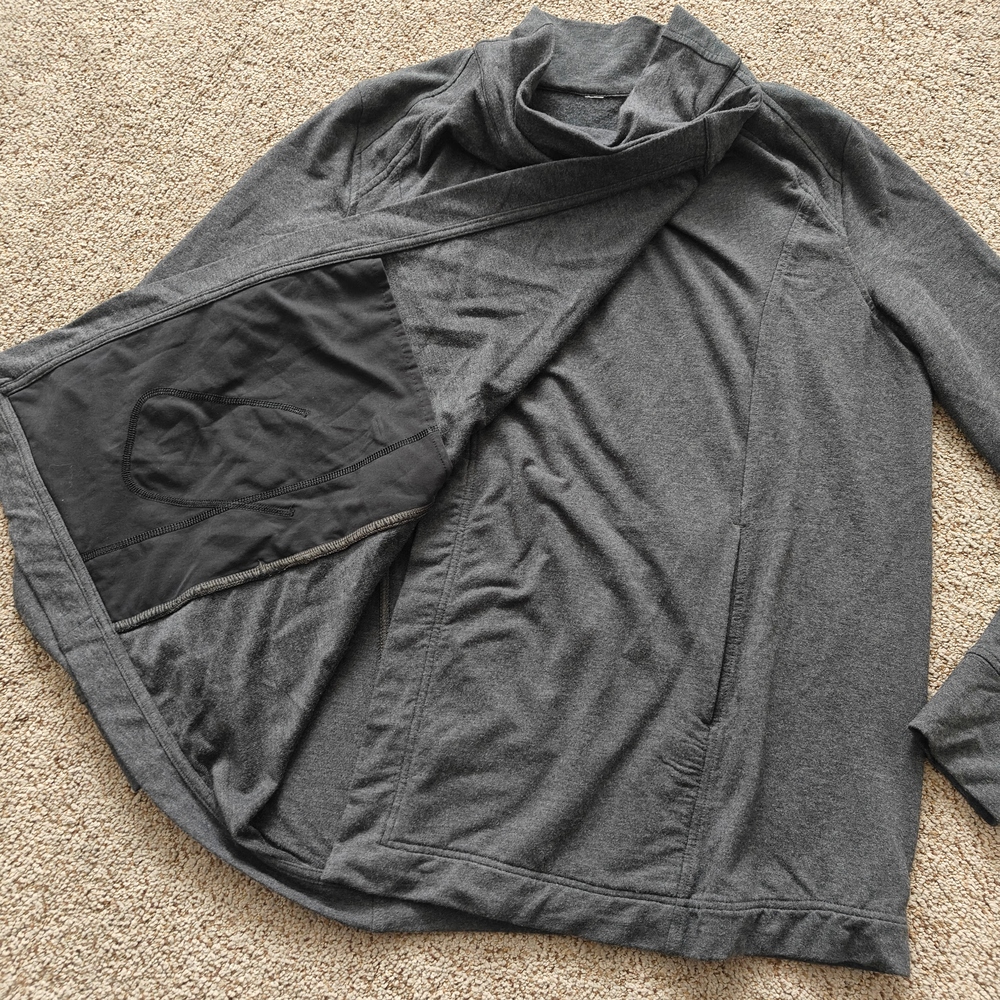 Lululemon Athletica Womens Coast Wrap Heathered Dark Gray Mod Jacket 12 - Picture 6 of 12